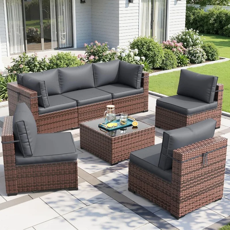 Outdoor Furniture With Fire Pit - Amopatio 8 Pieces Patio Furniture Set