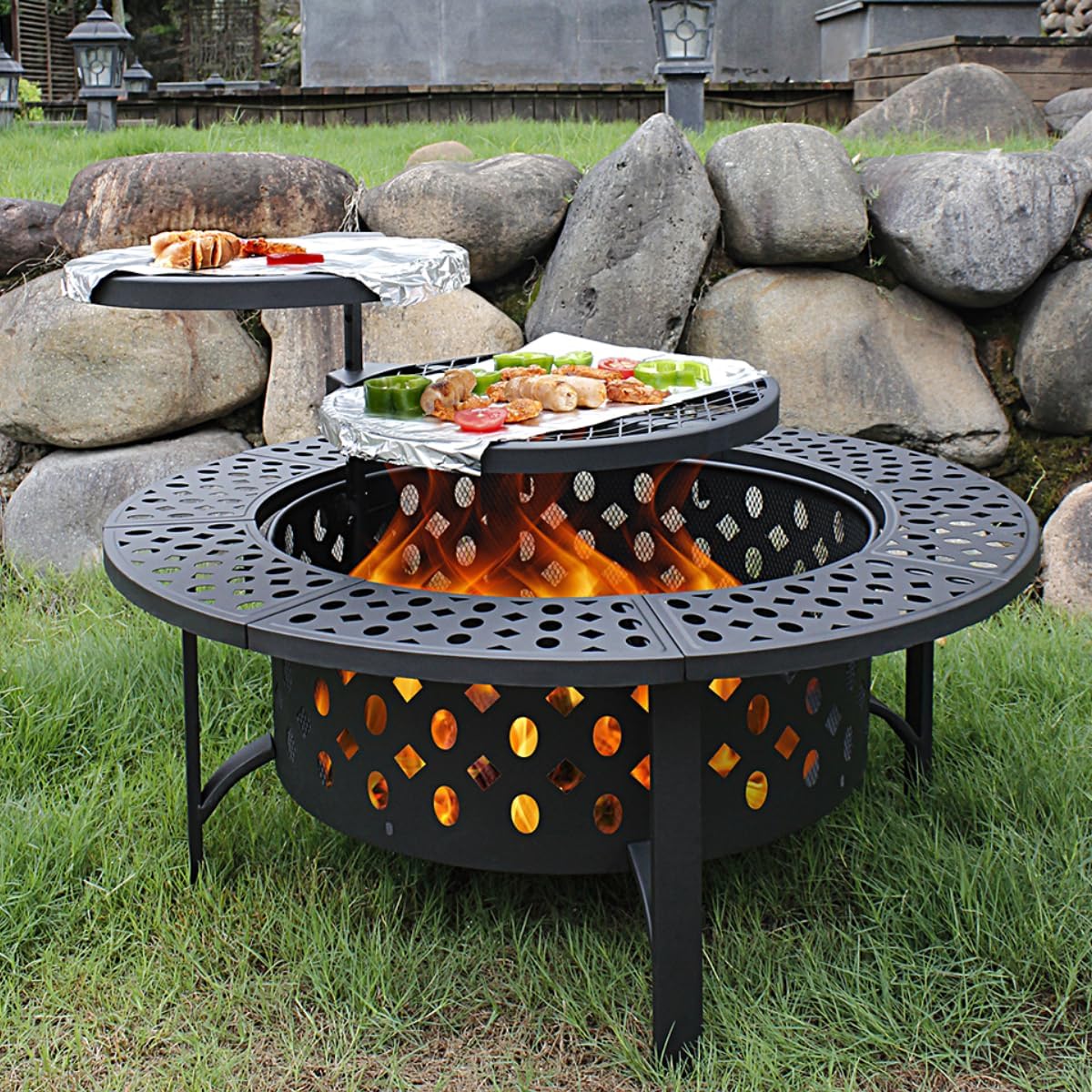 Extra Large Wood Burning Fire  - Outdoor Furniture With Fire Pit recension och pris