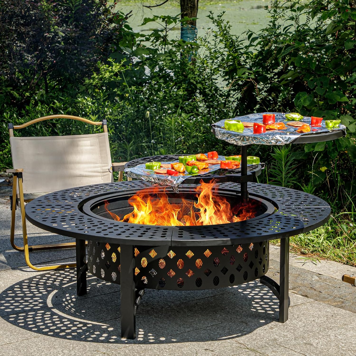 Extra Large Wood Burning Fire  - Outdoor Furniture With Fire Pit recension och pris