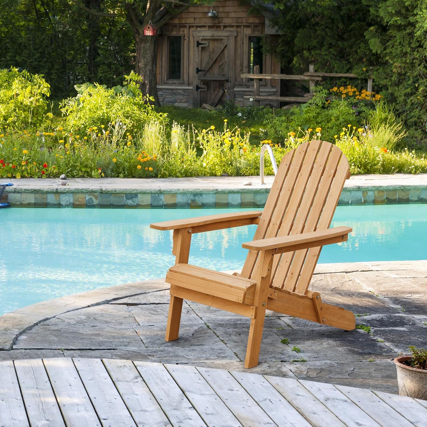 Folding Adirondack Chair Set o - Outdoor Furniture With Fire Pit recension och pris
