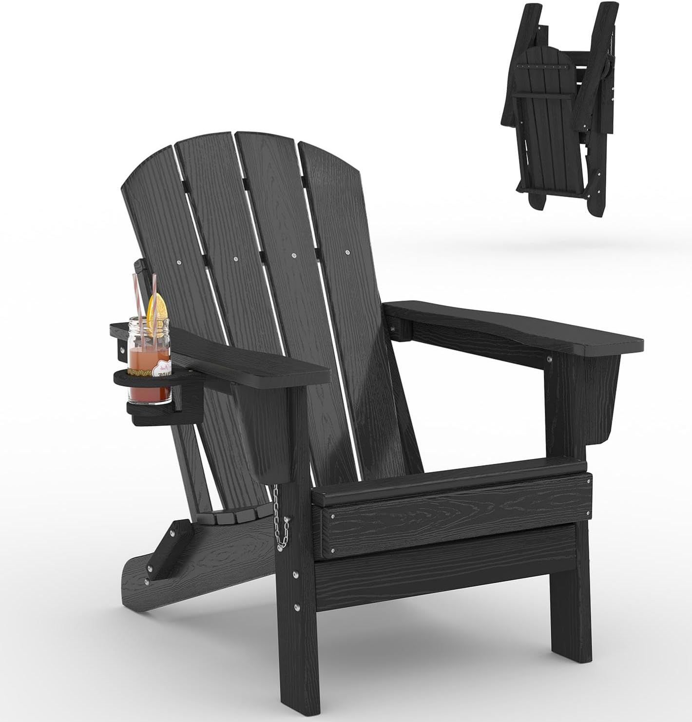 Folding Adirondack Chair HDPE  - Outdoor Furniture With Fire Pit recension och pris