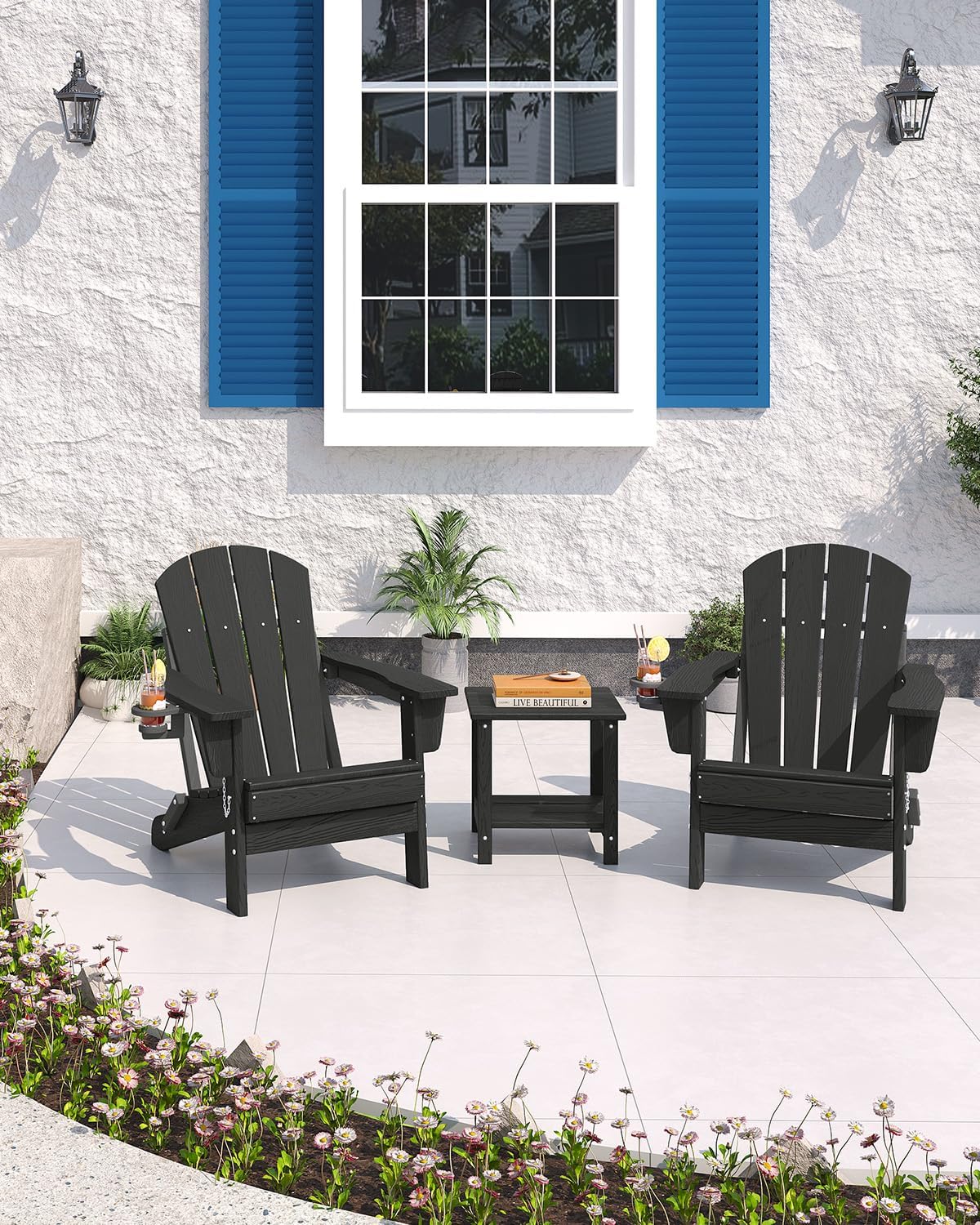 Folding Adirondack Chair HDPE  - Outdoor Furniture With Fire Pit recension och pris