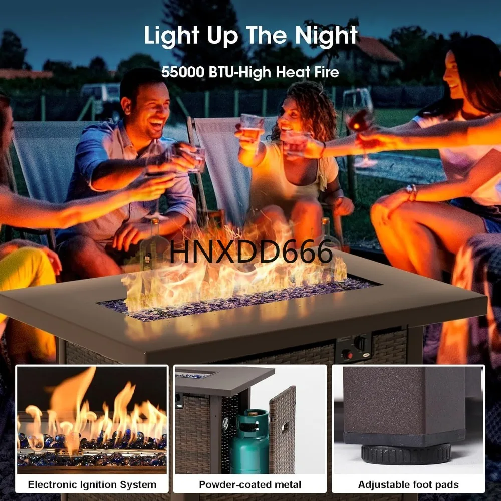 7 Piece Patio Furniture Set wi - Outdoor Furniture With Fire Pit recension och pris