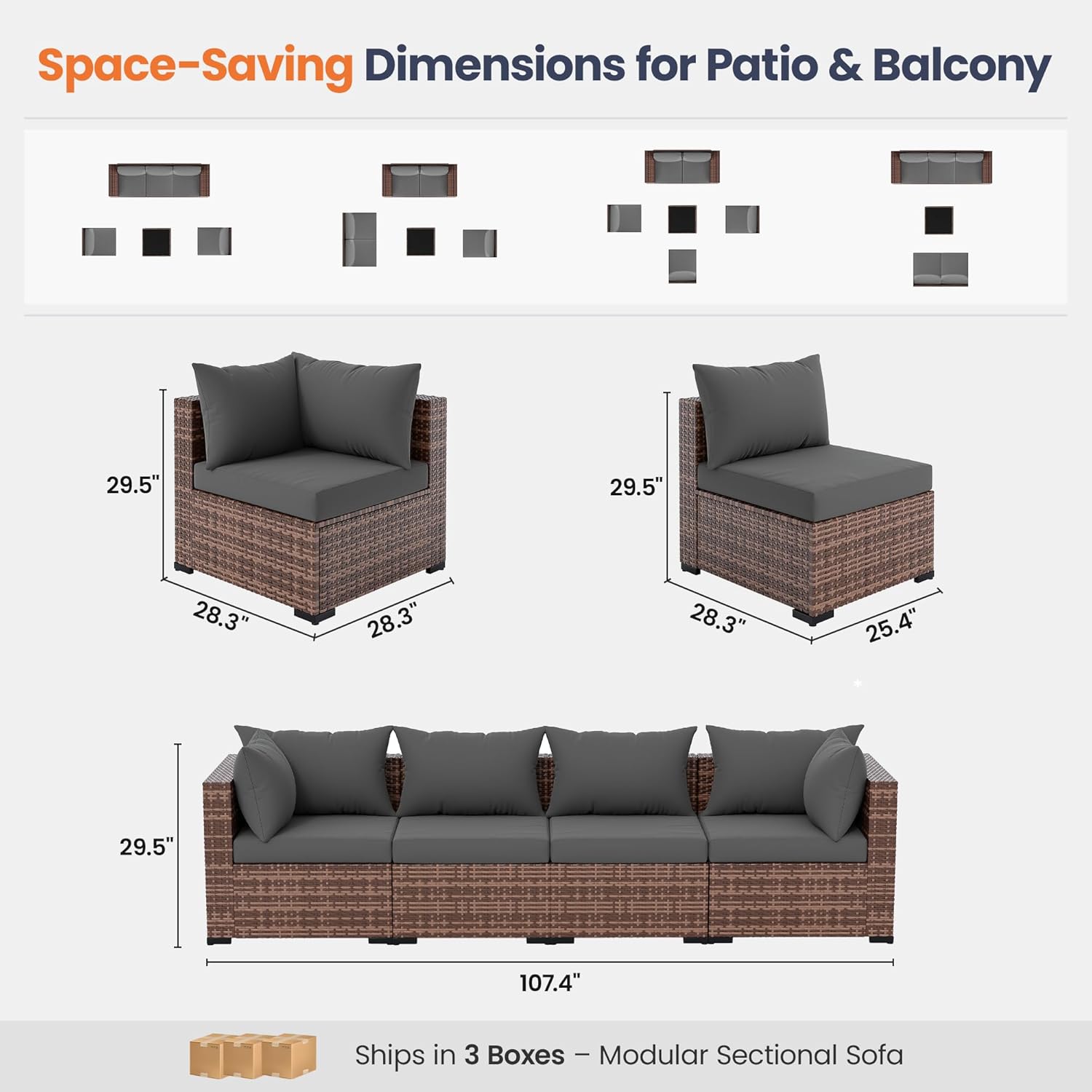 5-Piece Outdoor Sectional Sofa - Outdoor Furniture With Fire Pit recension och pris