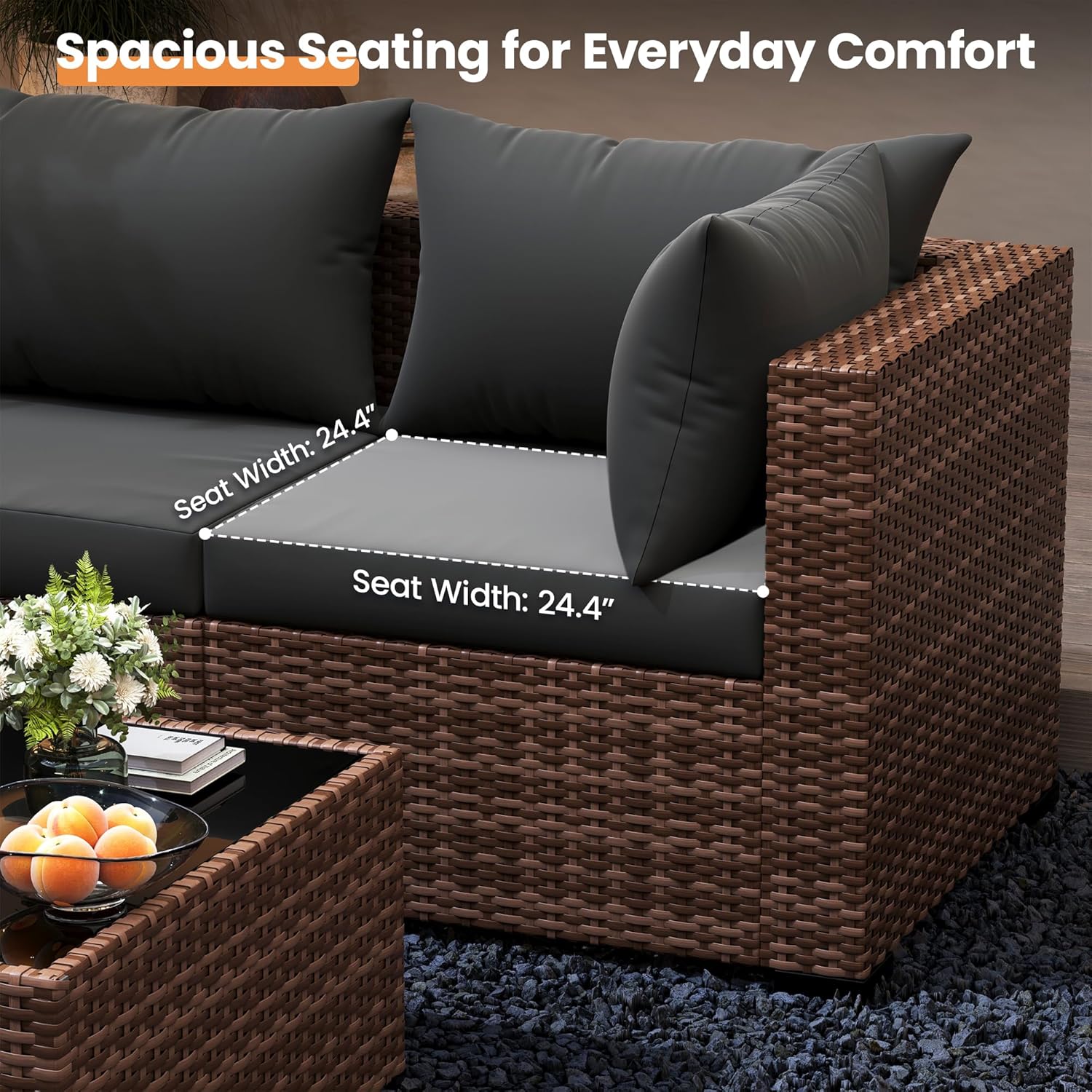 5-Piece Outdoor Sectional Sofa - Outdoor Furniture With Fire Pit recension och pris