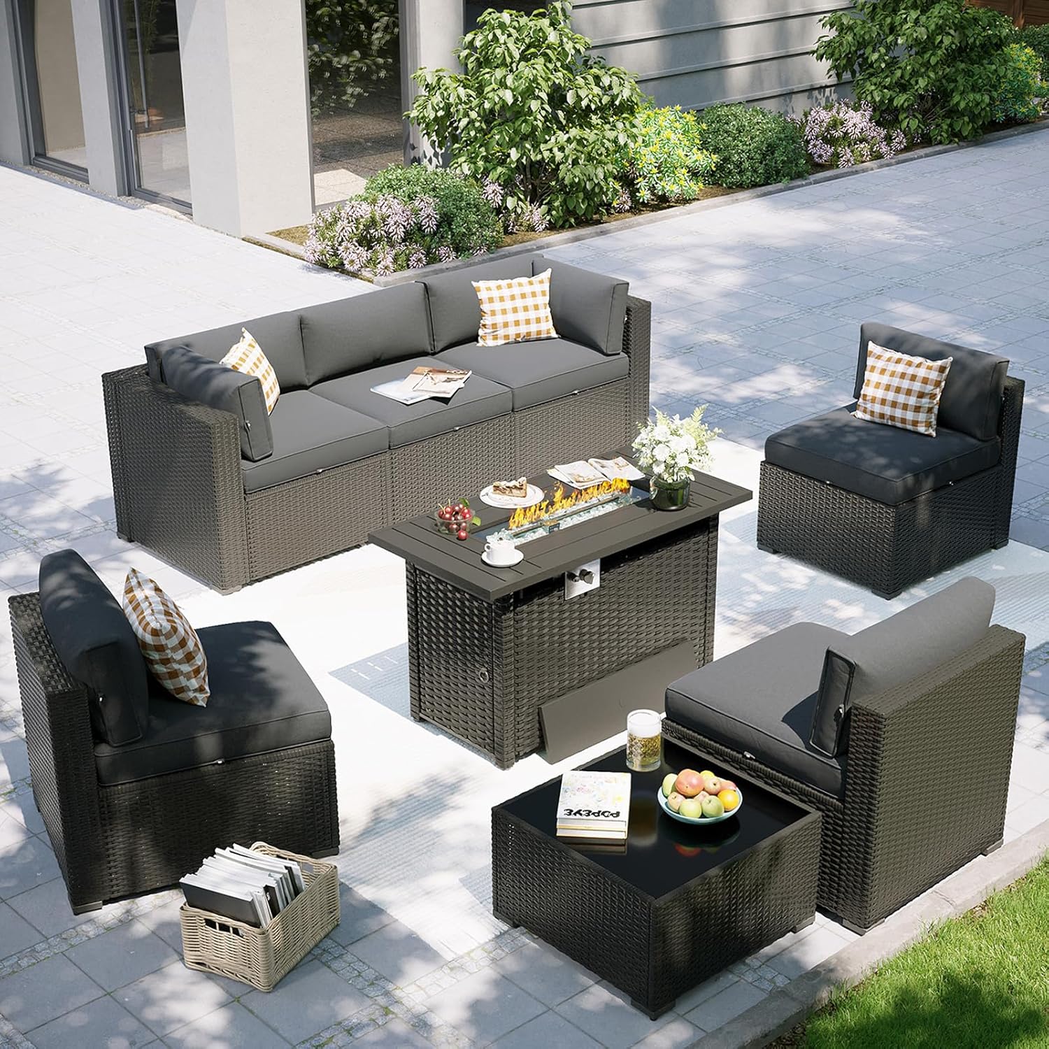 Patio Furniture Set with Fire  - Outdoor Furniture With Fire Pit recension och pris
