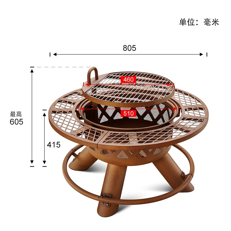 2026 Modern Outdoor Steel Char - Outdoor Furniture With Fire Pit recension och pris