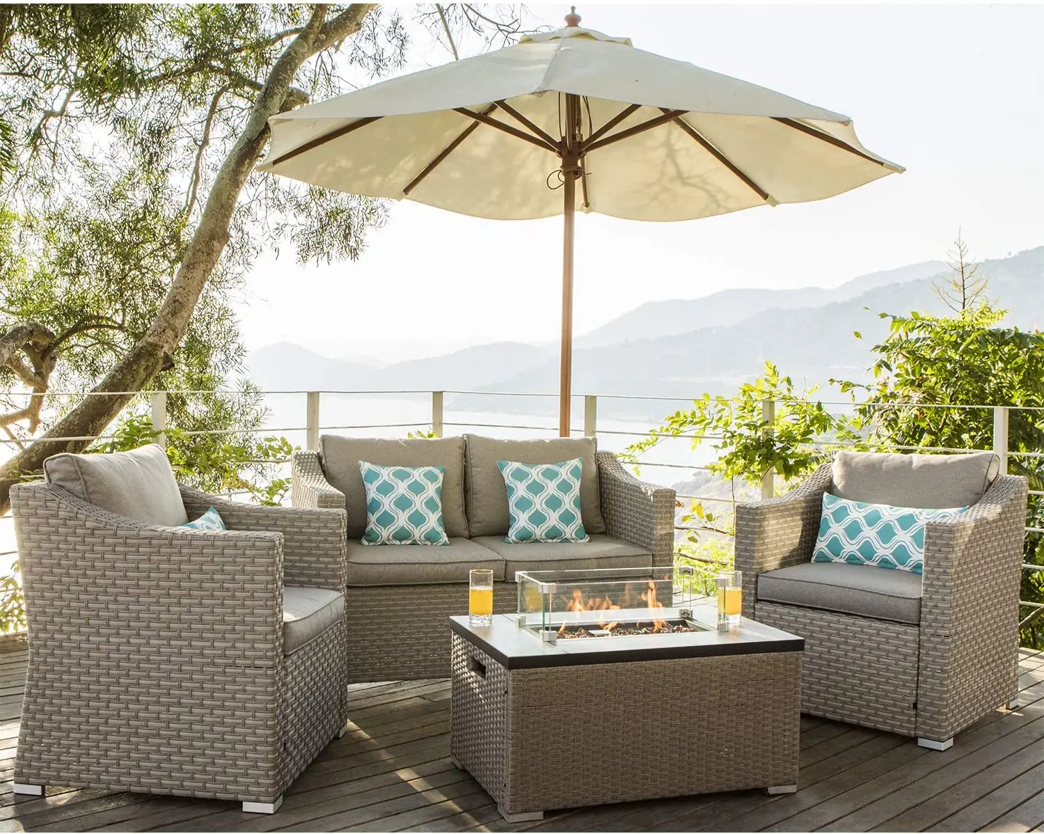 -Outdoor Furniture 5-Piece Wic - Outdoor Furniture With Fire Pit recension och pris