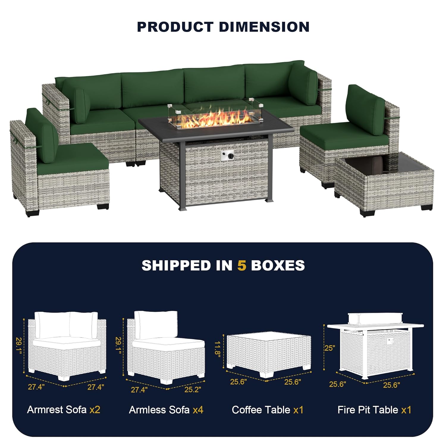 8-Piece Outdoor Patio Furnitur - Outdoor Furniture With Fire Pit recension och pris