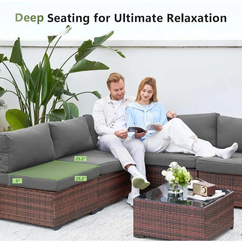 Amopatio 8 Pieces Patio Furnit - Outdoor Furniture With Fire Pit recension och pris